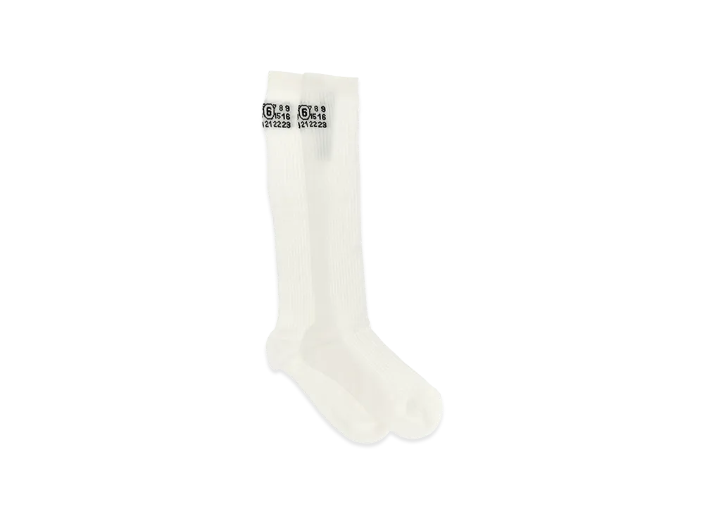 MM6 Maison Margiela Women's Bootleg Socks "White"