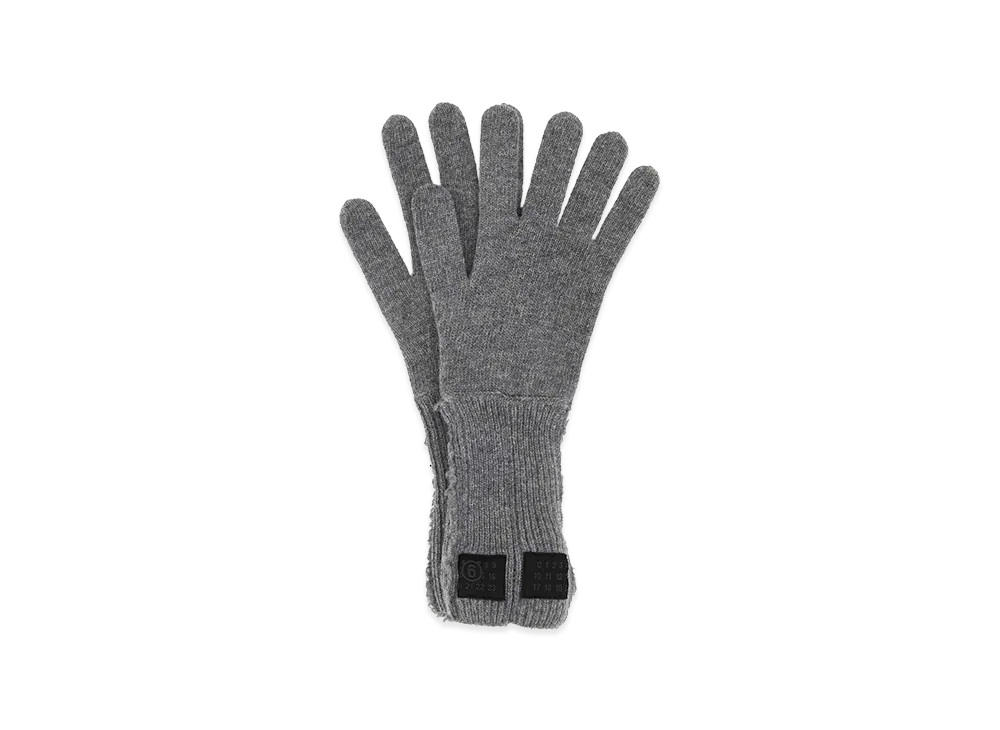 MM6 Maison Margiela Women's Wool Blend Gloves "Grey"