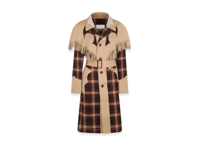 Maison Margiela Women's Coats "Beige Burgundy"