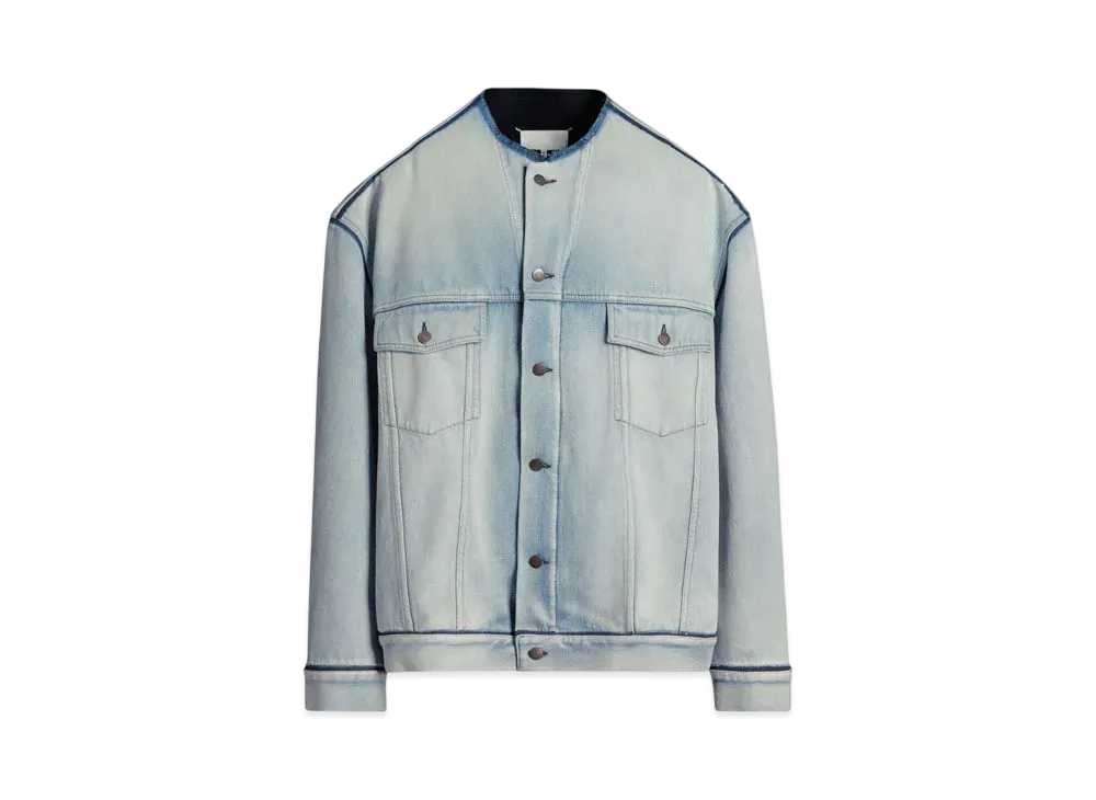 Maison Margiela Men's Collarless Denim Jacket "Black"