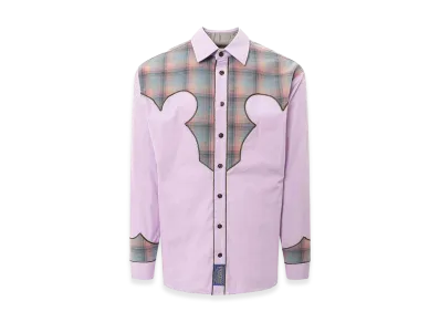 Maison Margiela Cotton Shirt With Insert With Madras Motif "Purple"