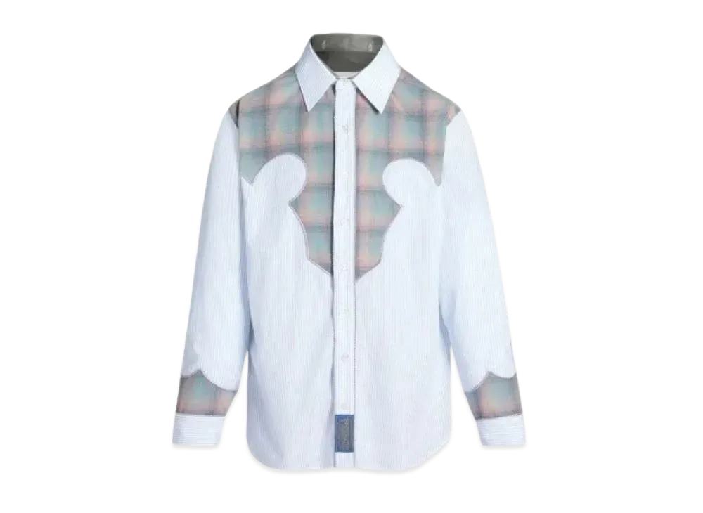 Maison Margiela Pendleton Yoke Pinstripe Shirt "Blue/Pink"