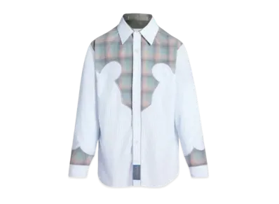 Maison Margiela Pendleton Yoke Pinstripe Shirt "Blue/Pink"