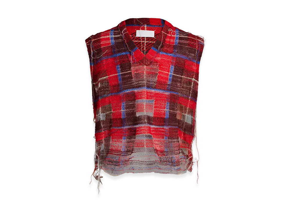 Maison Margiela Distressed Knit Tank "Red"