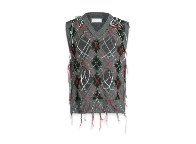 Maison Margiela Cut-Out Knit Tank "Grey/Dark Green"