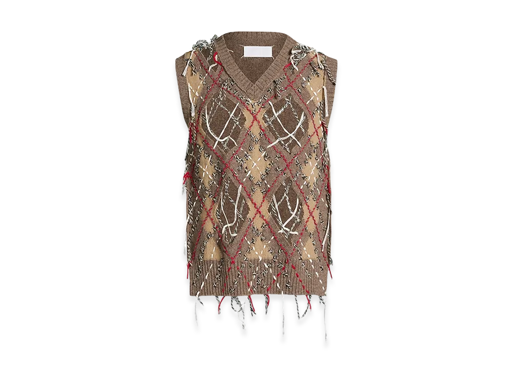 Maison Margiela Cut-Out Knit Tank "Walnut/Beige"