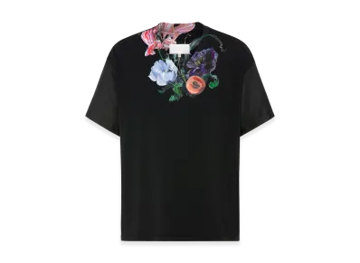 Maison Margiela Cotton And Silk T-Shirt With Floral Pattern "Black"
