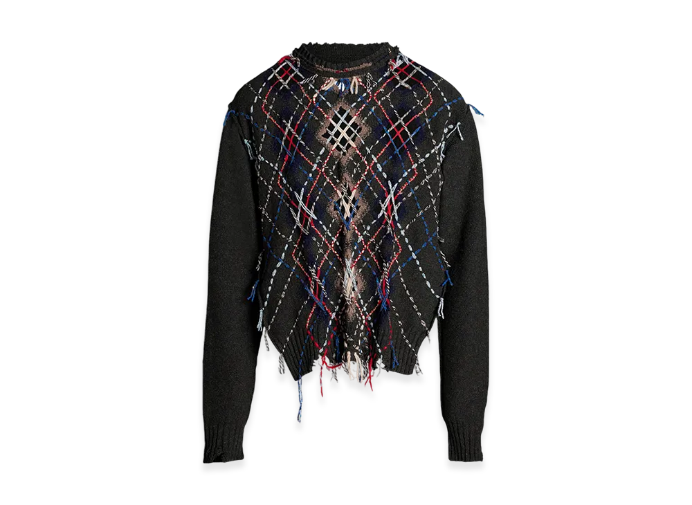 Maison Margiela Cut-Out Knit Sweater "Dark Green/Walnut"