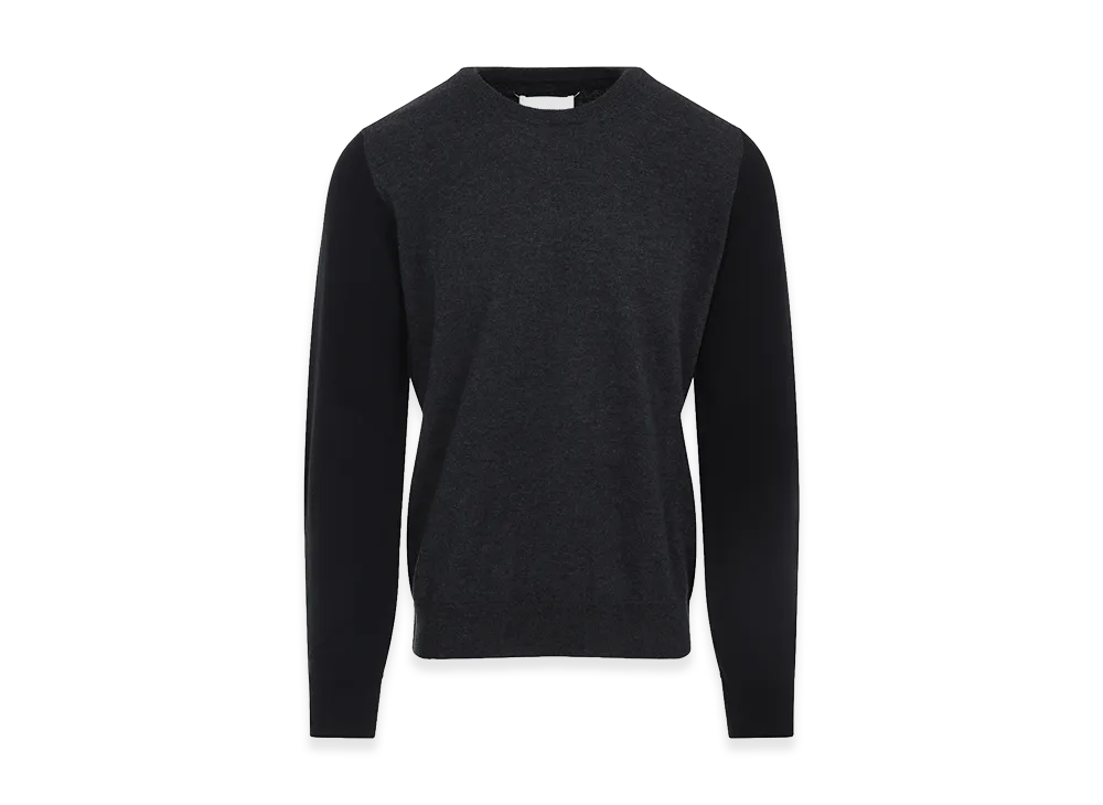 Maison Margiela Two-Tone Wool Pullover with Elbow Patches "Grey/Black"