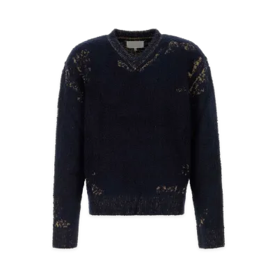 Maison Margiela Cotton Blend Sweater "Navy"