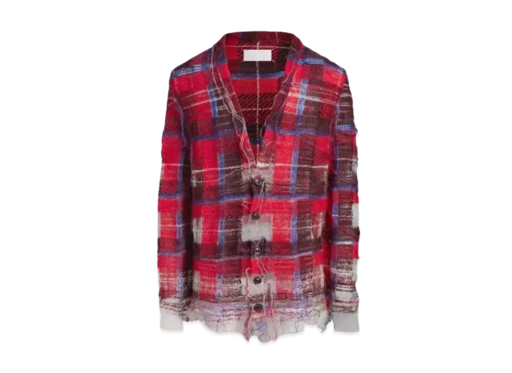 Maison Margiela Distressed Knit Cardigan "Red"
