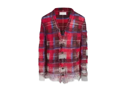 Maison Margiela Distressed Knit Cardigan "Red"