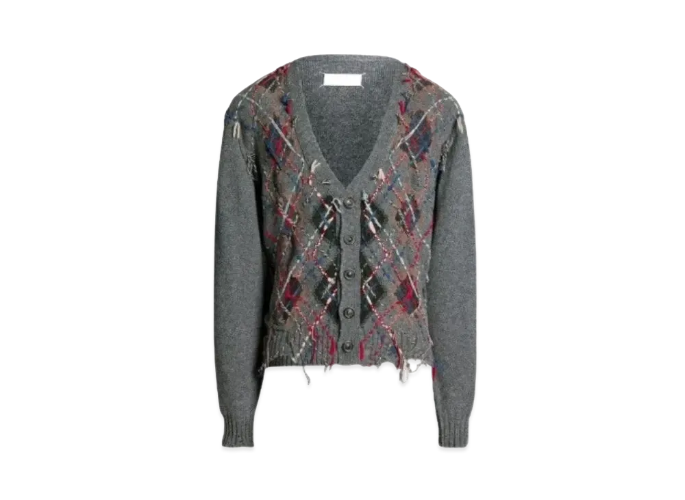 Maison Margiela Cut-out Knit Cardigan "Gray"