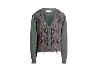 Maison Margiela Cut-out Knit Cardigan "Gray"