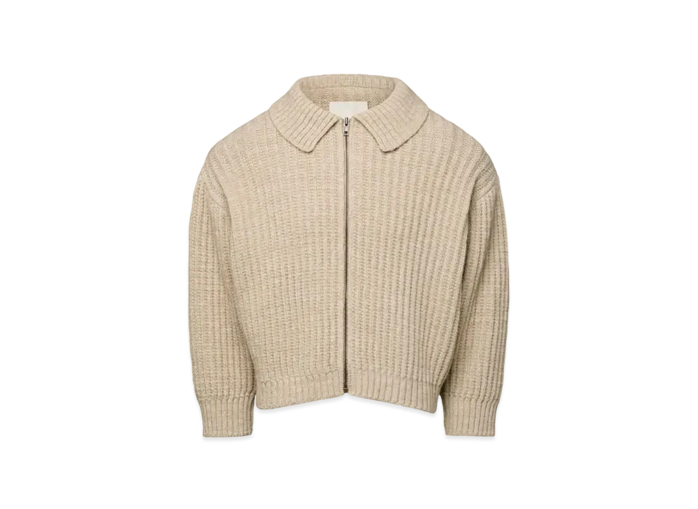 Maison Margiela Men's Distorted Knit Zip Sweater "Ecru"
