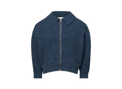 Maison Margiela Men's Distorted Knit Zip Sweater "Blue"