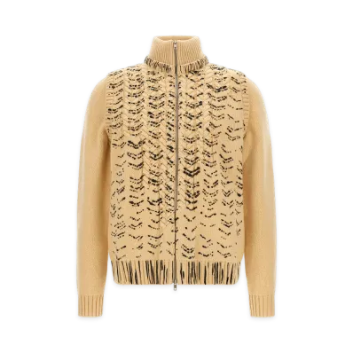 Maison Margiela Openwork Knit Cardigan "Beige"