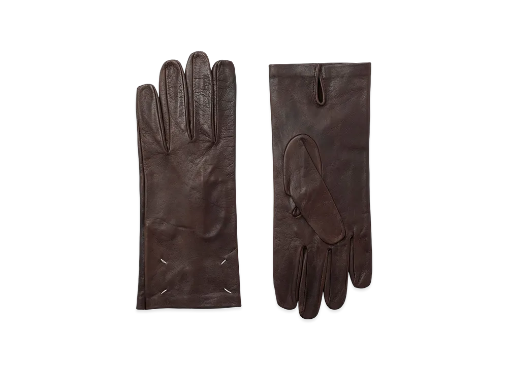 Maison Margiela Leather Gloves "Chocolate"