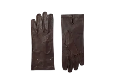 Maison Margiela Leather Gloves "Chocolate"