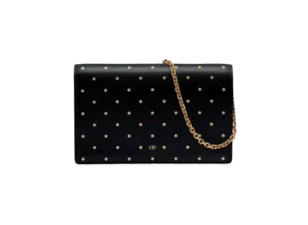 Dior Carfskin Chain Wallet "Black"