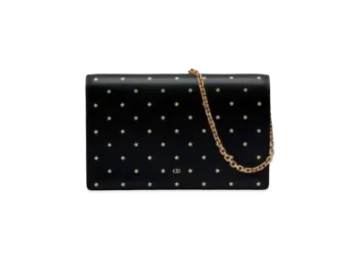 Dior Carfskin Chain Wallet "Black"