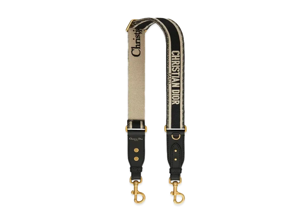 Dior Adjustable Shoulder Strap With Ring "Black"