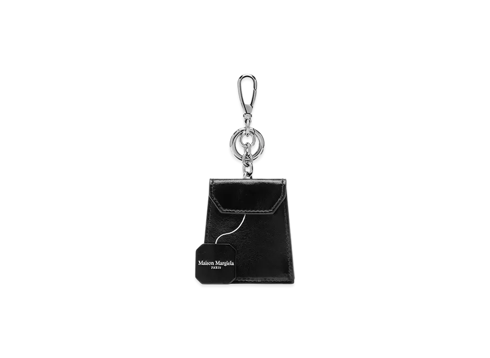 Maison Margiela 4 Stitch Leather Tea Bag Charm "Black"