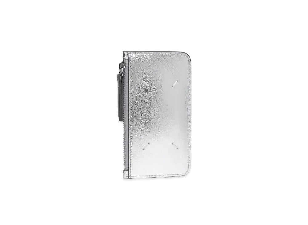 Maison Margiela Metallized Leather Four Stitches Card Holder "Silver"