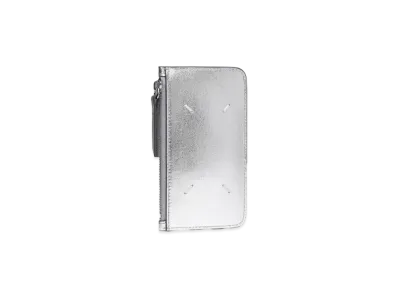 Maison Margiela Metallized Leather Four Stitches Card Holder "Silver"