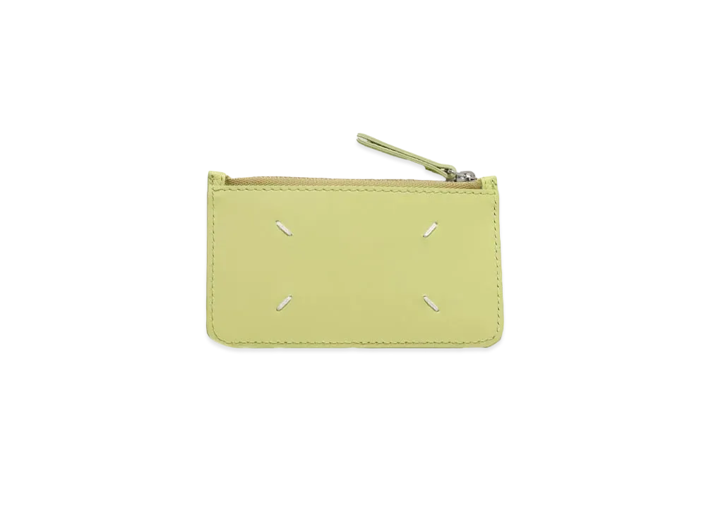 Maison Margiela Cow Leather Zipped Card Holder "Linden Green"