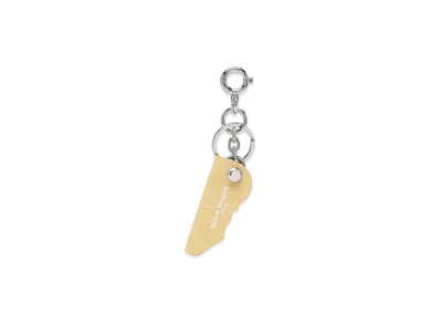 Maison Margiela Logo Leather Keyring "Cream"