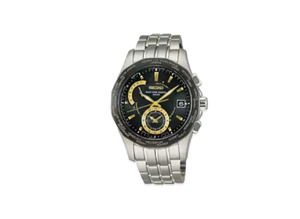 SEIKO Brights World Time Solar Radio "Black" SAGA001