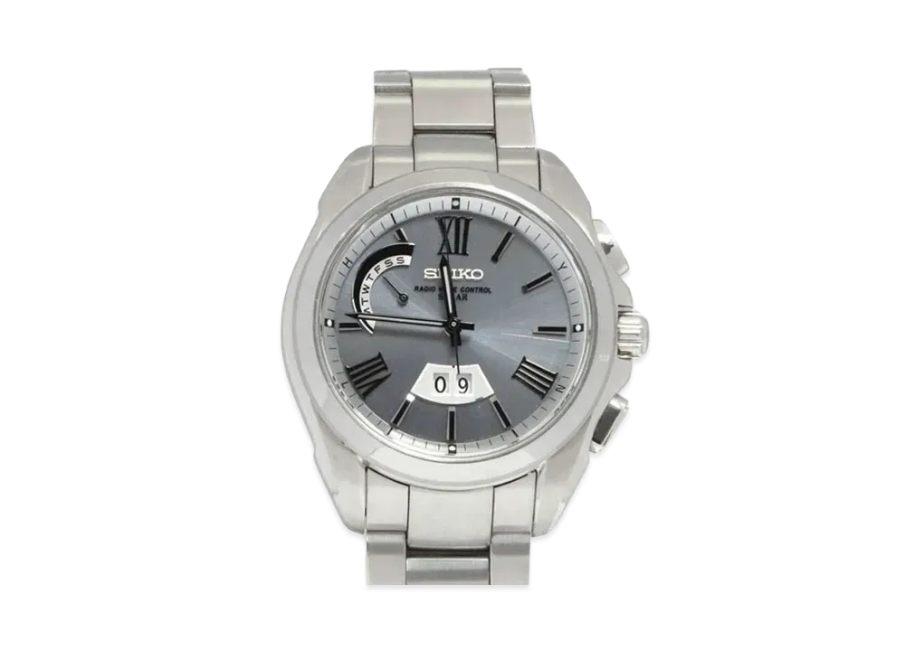 SEIKO Brightz Solar Radio Big Calendar "Silver" SAGA079