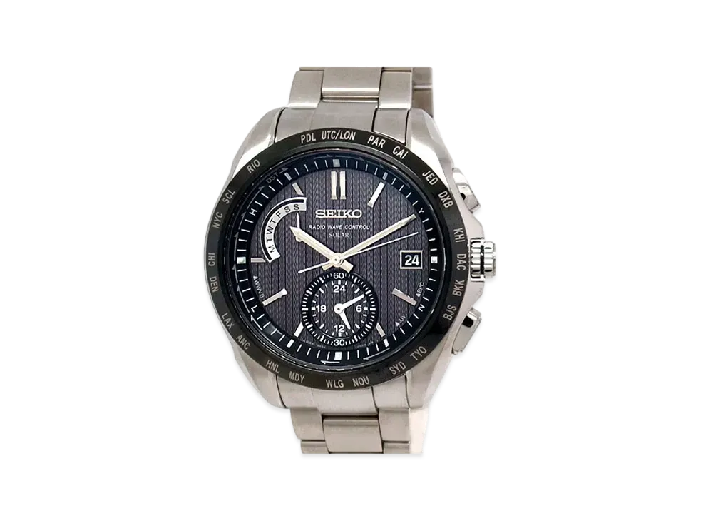 SEIKO Brights Solar Radio World Time "Black" SAGA131