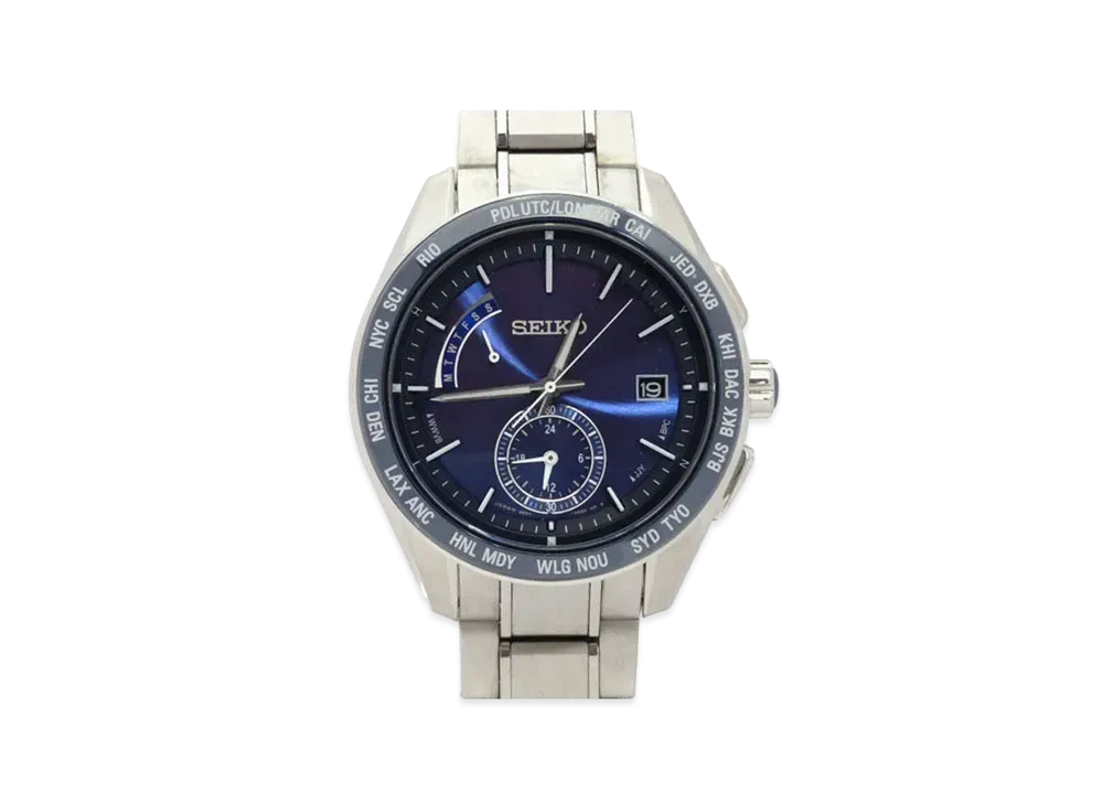 SEIKO Brightz Solar Radio Watch World Time "Blue" SAGA177