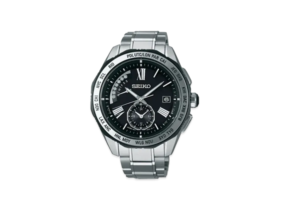SEIKO Brights Solar Radio World Time Executive Line "Black" SAGA185