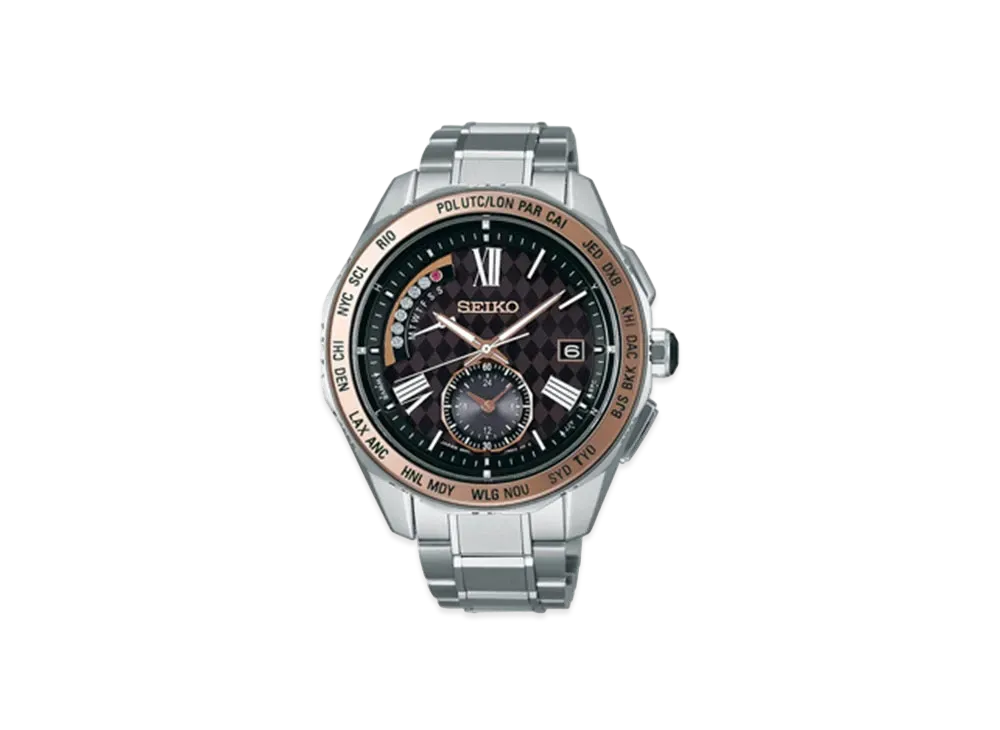 SEIKO Brights Solar Radio World Time Executive Line 45th Anniversary Limited Model "Black" SAGA188