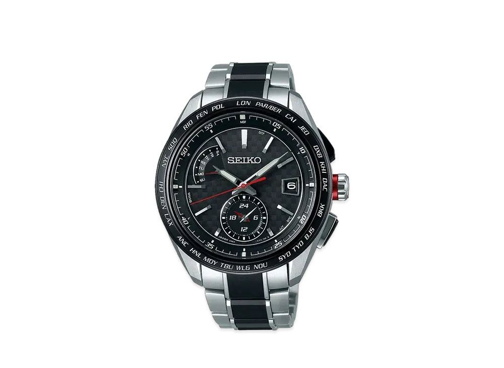 SEIKO Brights Sporty Line Dual Time Radio Solar "Black" SAGA259