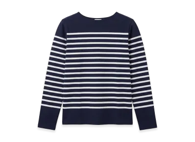 SAINT JAMES Long Sleeve T-Shirt "Marine Navy/Neige White"