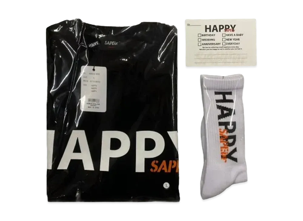 SAPEur Everyday Happy L/S Tee/Sox "Black"