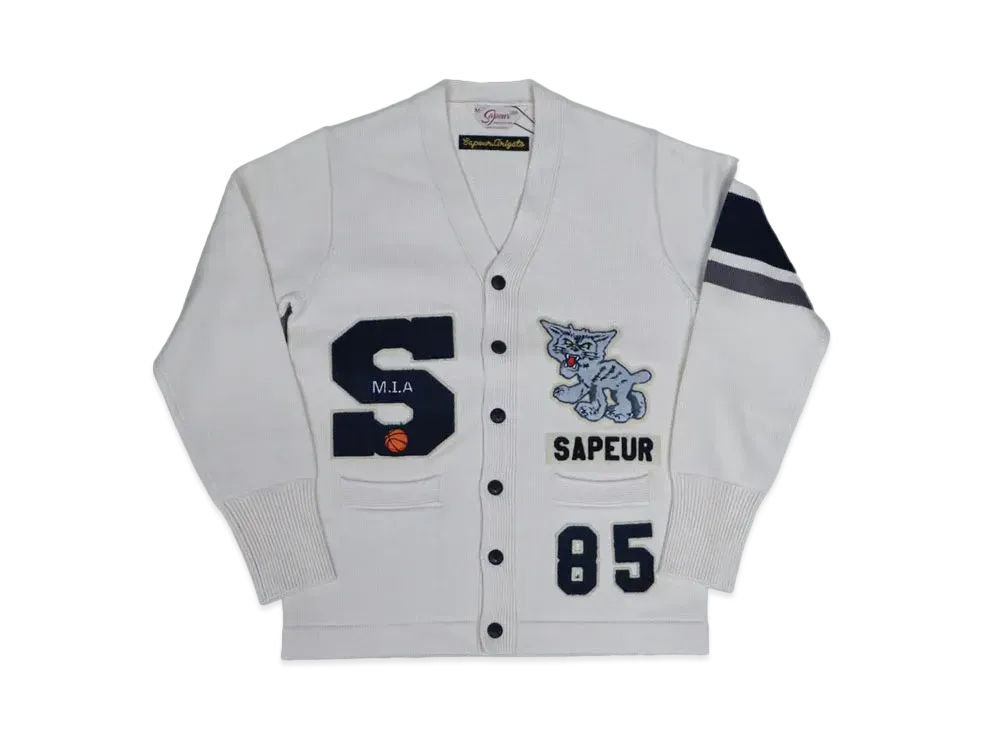 SAPEur Lettered Cardigan Jacket "Off White"
