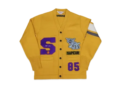 SAPEur Lettered Cardigan Jacket "Mustard"