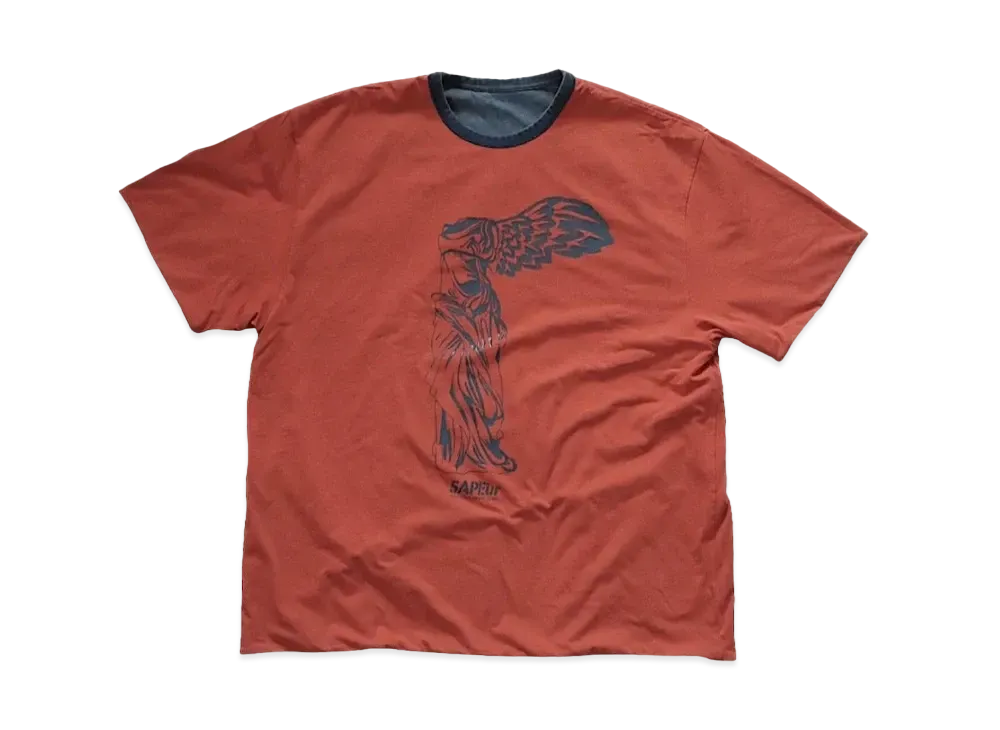 SAPEur Next Stop Is Tokyo Limited Reversible T-Shirt "Orange/Blue"