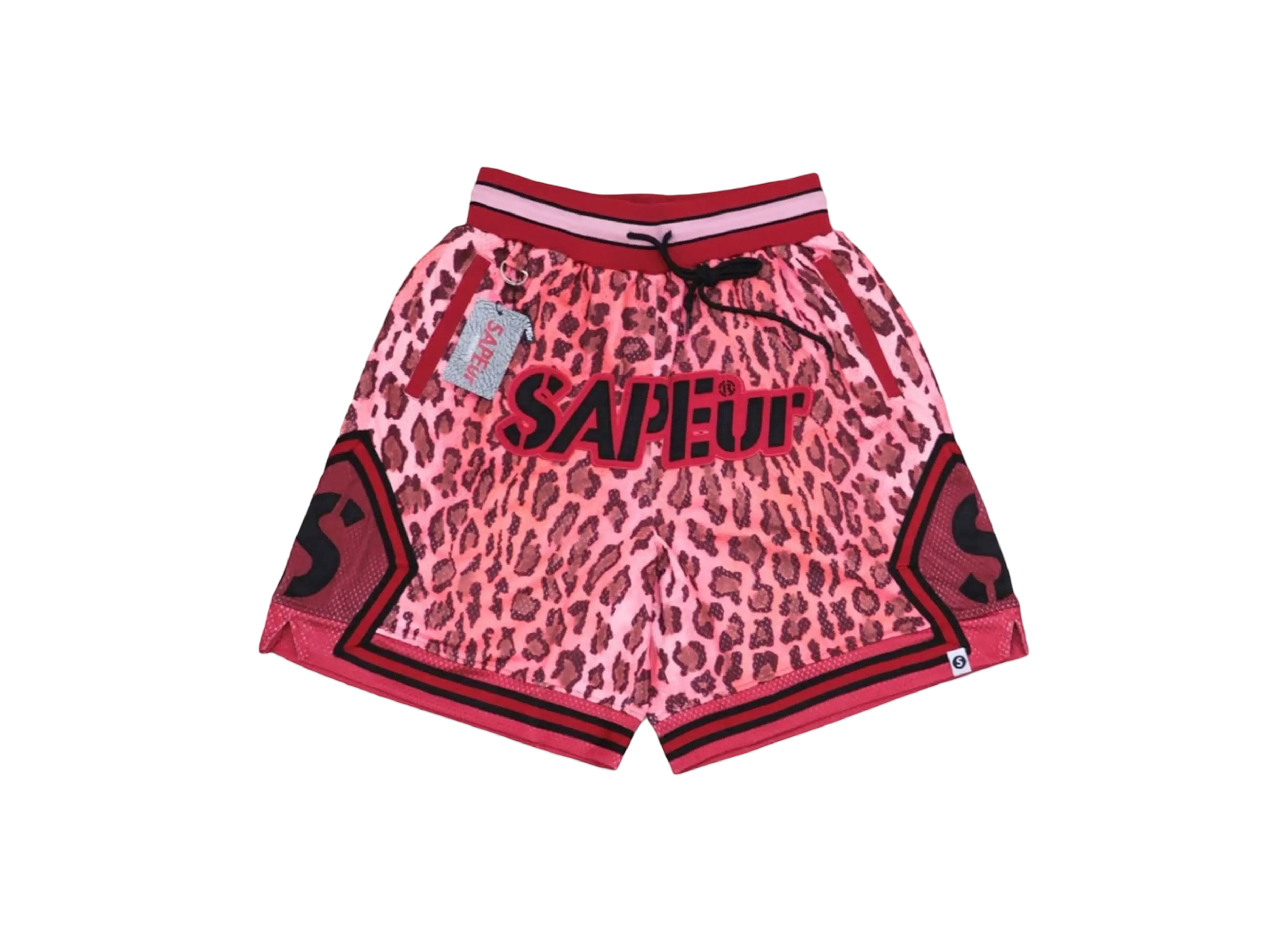 SAPEur Basket Shorts "Leopard Red"