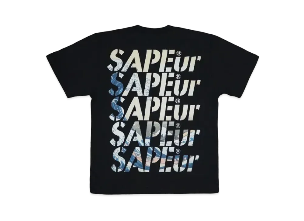 SAPEur The Great Wave Katsushika Hokusai Kanagawaokinamiura S/S Tee "Black" A0024-418