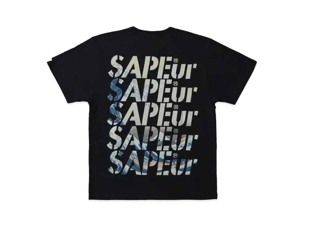 SAPEur Youth The Great Wave Katsushika Hokusai S/S Tee "Black" A0024-428