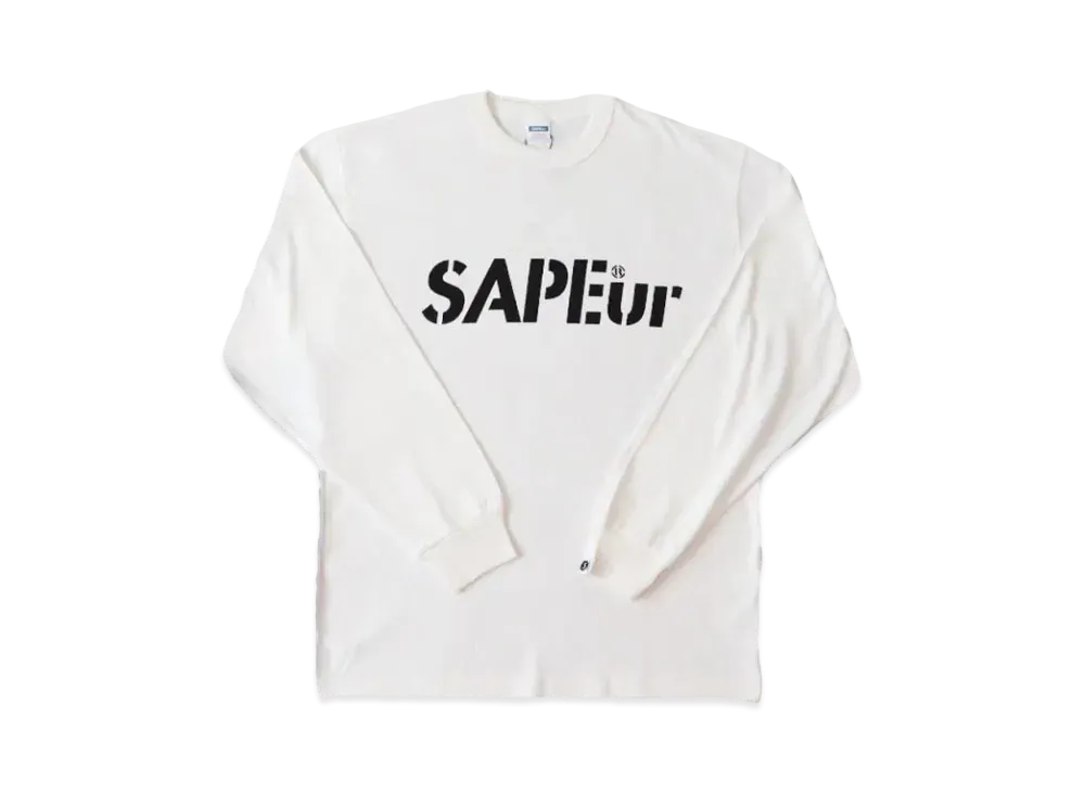SAPEur Logo Long Sleeve Tee "White"