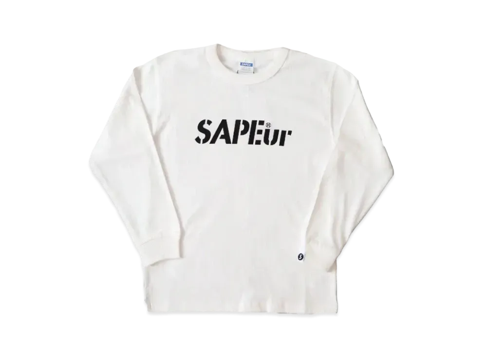 SAPEur Logo Long Sleeve Tee "White"