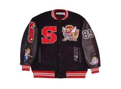 SAPEur x Bikkuriman Varsity Jacket Super Zeus "Black"