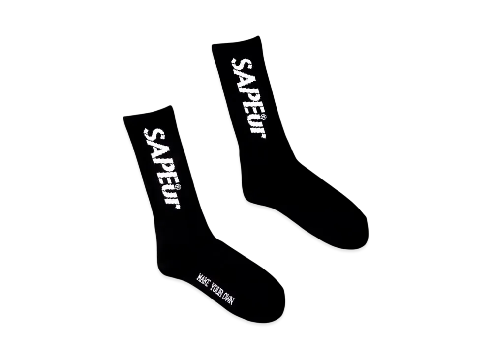 SAPEur Crew Socks Stencil Logo "Black"